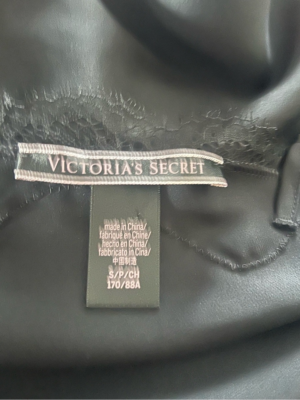 VICTORIA’S SECRET | Black Satin Lace Slip Dress Mini Chemise S - Picture 8 of 12